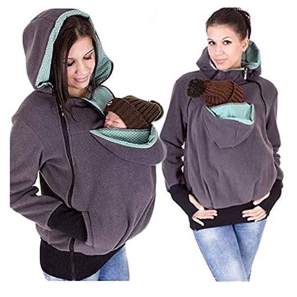 Fleece Zip Up Baby Carrier Hoodie Sweatshirt